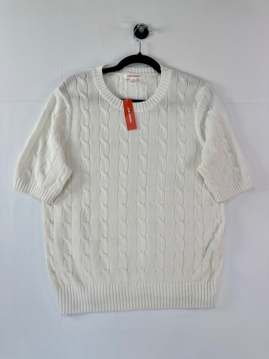 Joe Fresh Sweaters - Joe Fresh Cream Cable Knit Short Sleeve Sweater Top Cotton NWT Size L